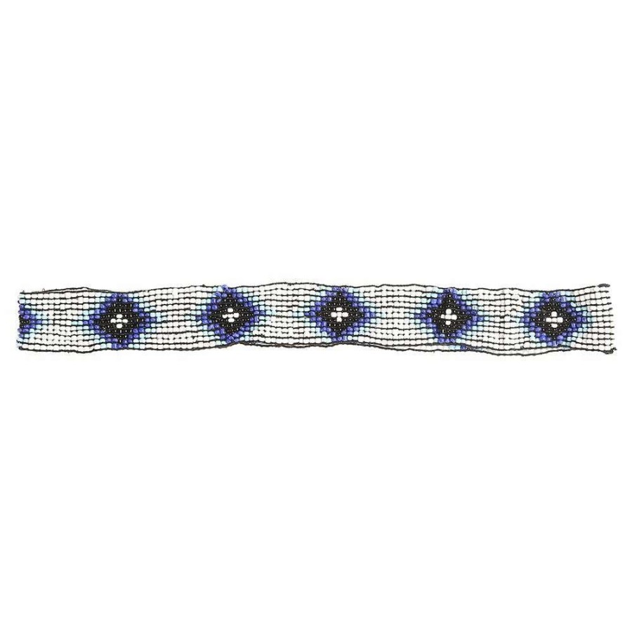 Hat Care & Accessories * | Austin Accent, Inc. Austin Accent Inc. 7/8In. Beaded Stretch Diamond Blue/White Hat Band