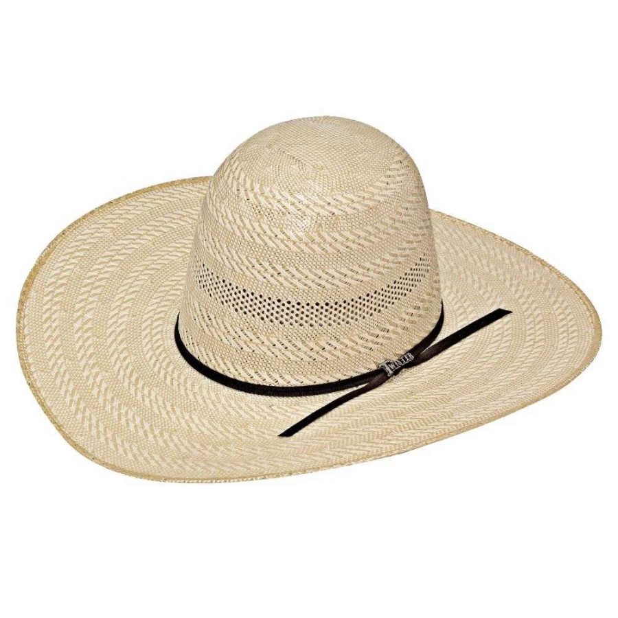 Straw Cowboy Hats * | Mf Western Products Nrs 20X Two Tone With Single Row Vent 4 1/4 Inch Brim Open Crown Straw Cowboy Hat