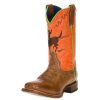 Boots * | Roper Footwear Youth Horsey Tan 8In. Orange Bucking Bronc