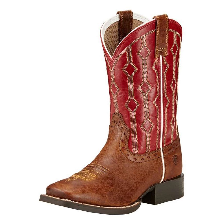 Boots * | Ariat Youth Live Wire Wood And Mega Red Boot