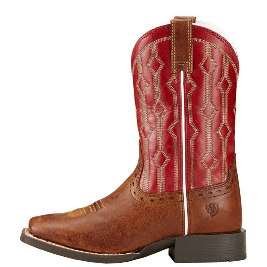 Boots * | Ariat Youth Live Wire Wood And Mega Red Boot