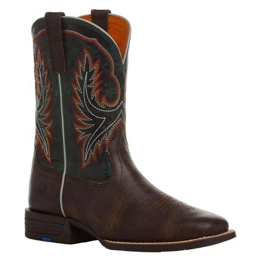 Boots * | Ariat Youth Wilder Hat Box Brown And Deepest Teal Boot