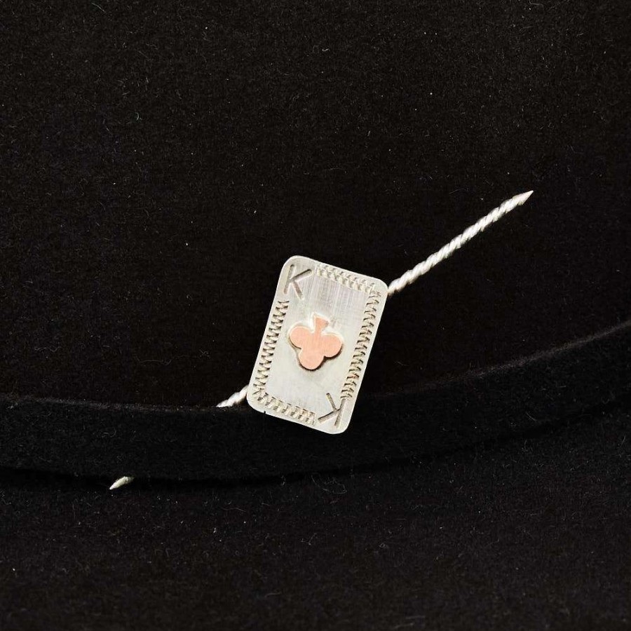 Hat Care & Accessories * | T5 Silver King Playing Card Double Ended Toothpick And Hat Accessory