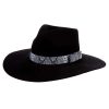 Kids' Cowboy Hats * | Mf Western Products M&F Girls Pinch Front Black Fashion Hat 3 1/2` Brim