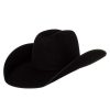 Felt Cowboy Hats * | Rodeo King 7X Black Felt With Black Bound Edge 4 1/2In. Brim Open Crown