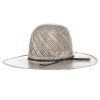 Straw Cowboy Hats * | American Hats Ahc 5100 Fancy Vent Two Tone Grey/Ivory 4 1/4In. Brim Round Oval Open Crown Cowboy Hat