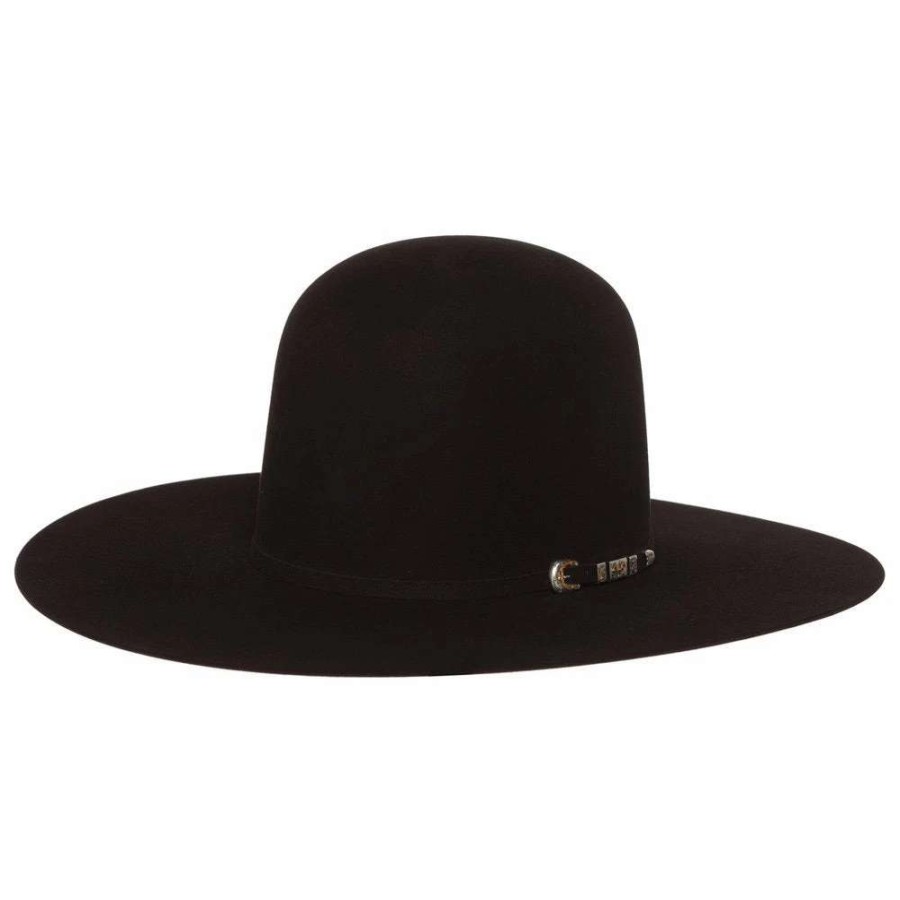 Felt Cowboy Hats * | Jw Brooks Custom Hats 100X Black 4 1/4` Brim Felt Hat