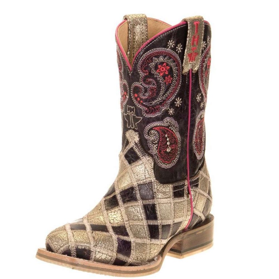 Boots * | Tin Haul Footwear Youth Sparkle Girl Butterfly Sole Cowgirl Boot