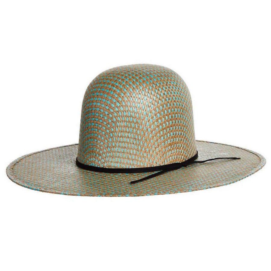 Straw Cowboy Hats * | Rodeo King Turquoise Jute Open Crown 4-1/2In. Brim Straw Cowboy Hat