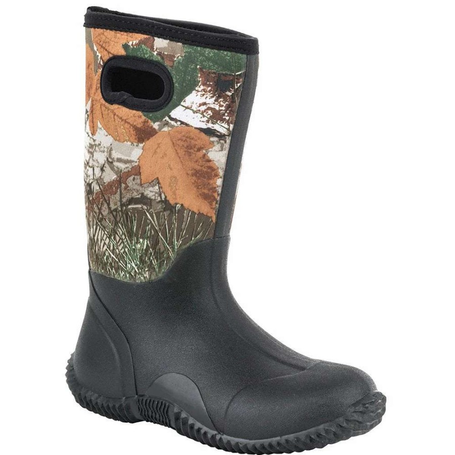 Boots * | Roper Footwear Kids Camo Shaft Black Vamp Rubber Boot