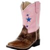 Boots * | Old West Toddlers Cactus Brown Foot Pink Star Shaft Boot