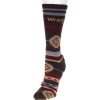 Boots * | For Bare Feet Men'S Brown Multi Aztec Wrangler Out West Boot Sock