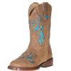 Boots * | Roper Footwear Kids Brown Boot With Turquoise Inlay