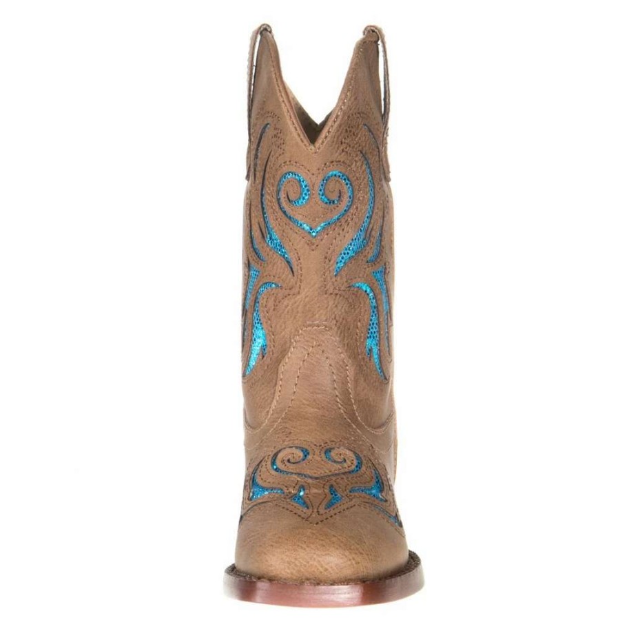 Boots * | Roper Footwear Kids Brown Boot With Turquoise Inlay