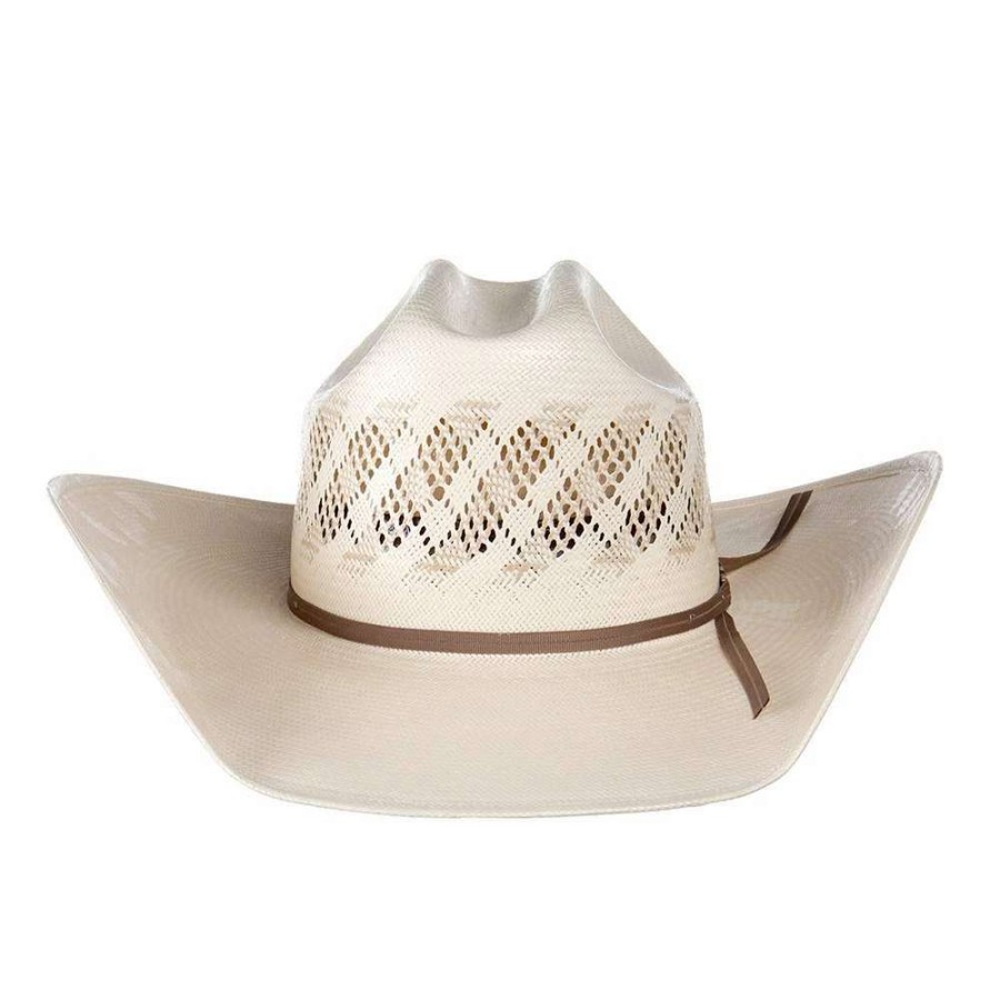 Straw Cowboy Hats * | American Hats Two Tone Rancher Crease Drilex 4 1/4In. Straw Cowboy Hat