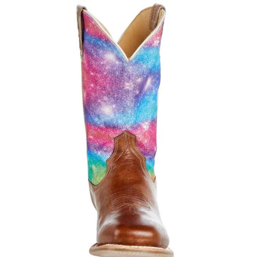 Boots * | Tin Haul Footwear Youth Rainbow Sparkles Cowgirl Boot