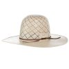 Straw Cowboy Hats * | American Hats Ahc 5050 Patchwork Crossbred Tan And Ivory 4 1/4In. Brim Round Oval Open Crown Cowboy Hat