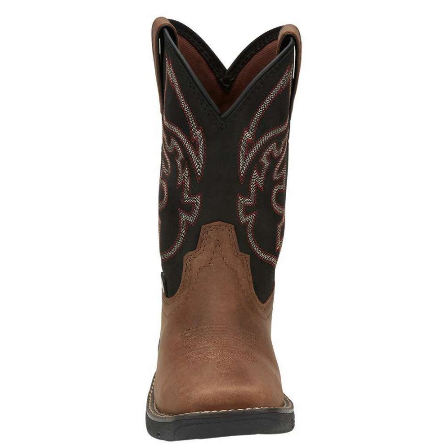 Boots * | Justin Boots Youth Rush Junior Wide Square Toe Western Boot