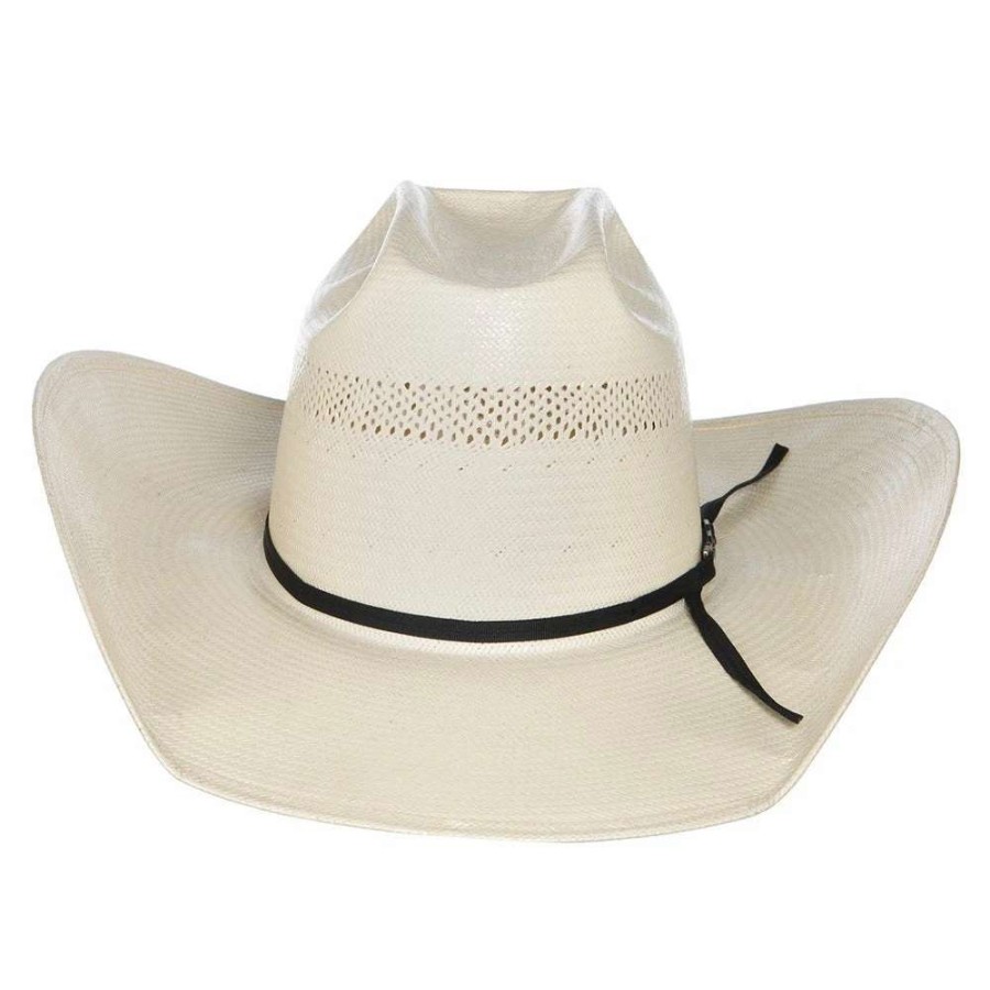 Straw Cowboy Hats * | American Hats 20 Star Premium Shantung Open Crown Two Cord Black Band 4-1/4In. Cowboy Hat