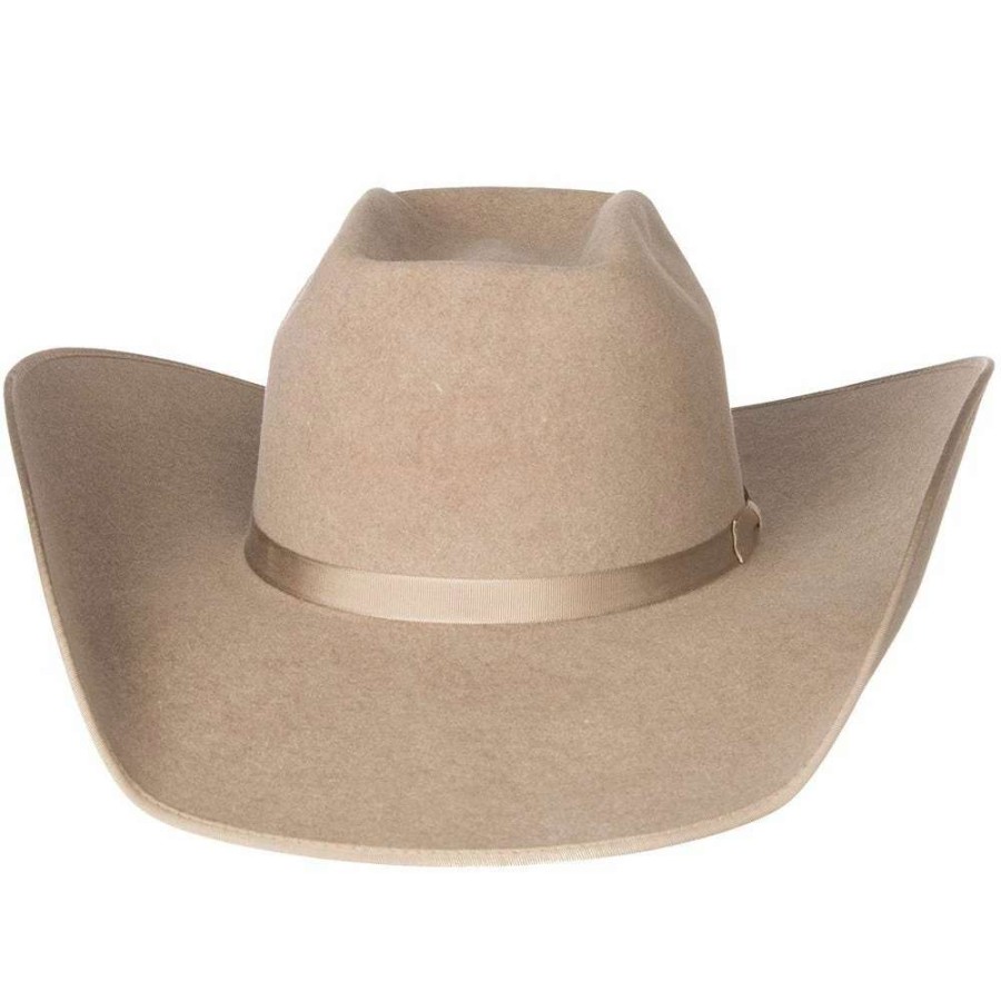 Felt Cowboy Hats * | Rodeo King 7X Ash/Natural Bound Edge Open Crown 4-1/2In. Brim Natural Band Felt Cowboy Hat