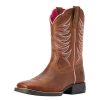 Boots * | Ariat Youth Rowdy Brown Firecatcher Cowboy Boot