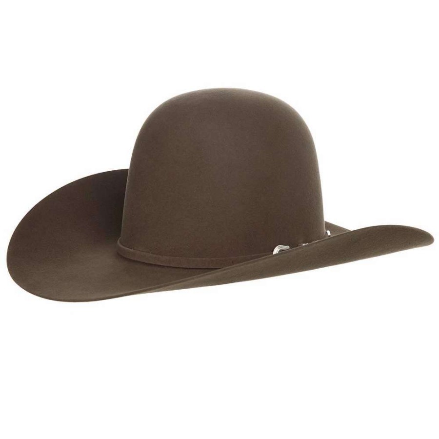 Felt Cowboy Hats * | American Hats Ahc 7X Pecan Self Band 4 1/4In. Brim Round Oval Open Crown Cowboy Hat