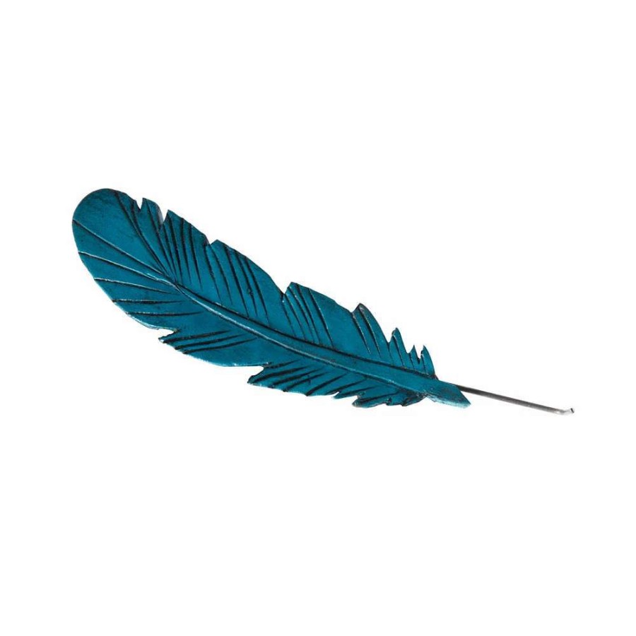 Hat Care & Accessories * | A Cowpokes Crown Leather Tooled Feather Hat Accessory