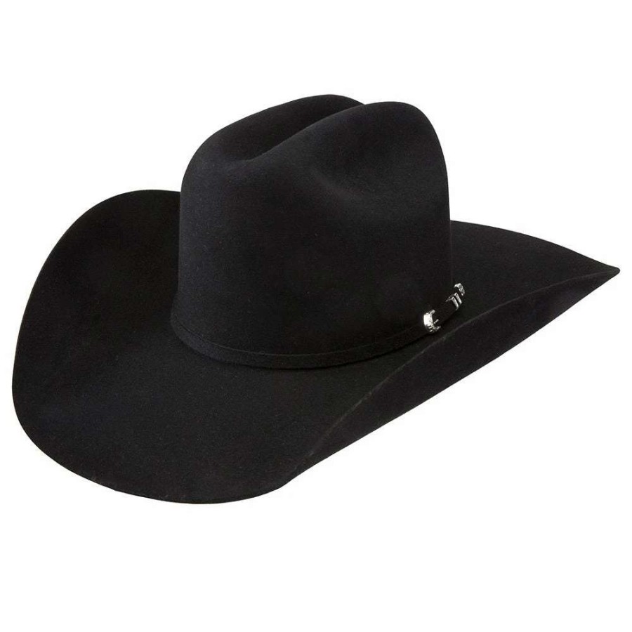 Felt Cowboy Hats * | Resistol 40X Arena Black 4 /4In. Brim Open Crown Felt Cowboy Hat