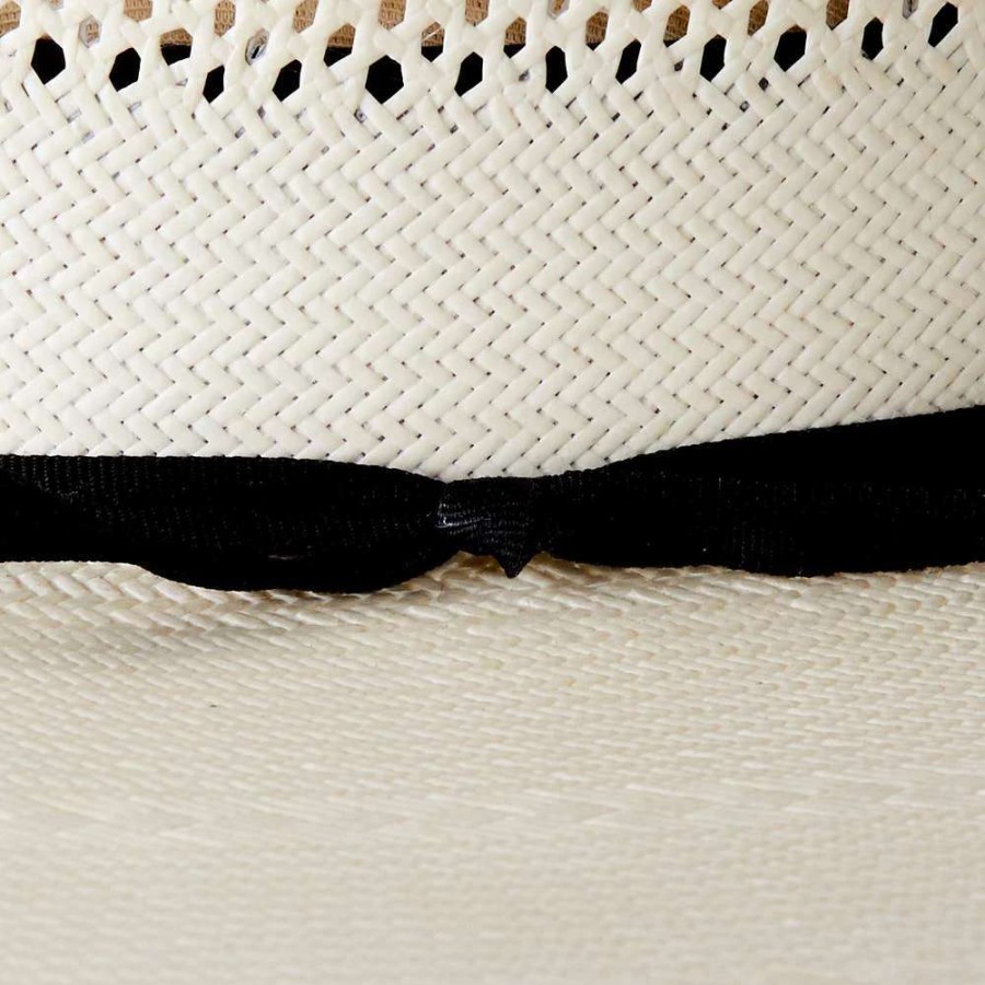 Straw Cowboy Hats * | Rodeo King Ivory Double Diamond Open Crown 4 1/2In. Brim Straw Cowboy Hat