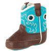 Boots * | Mf Western Products Children'S M&F Brown And Turquoise Lil Stompers