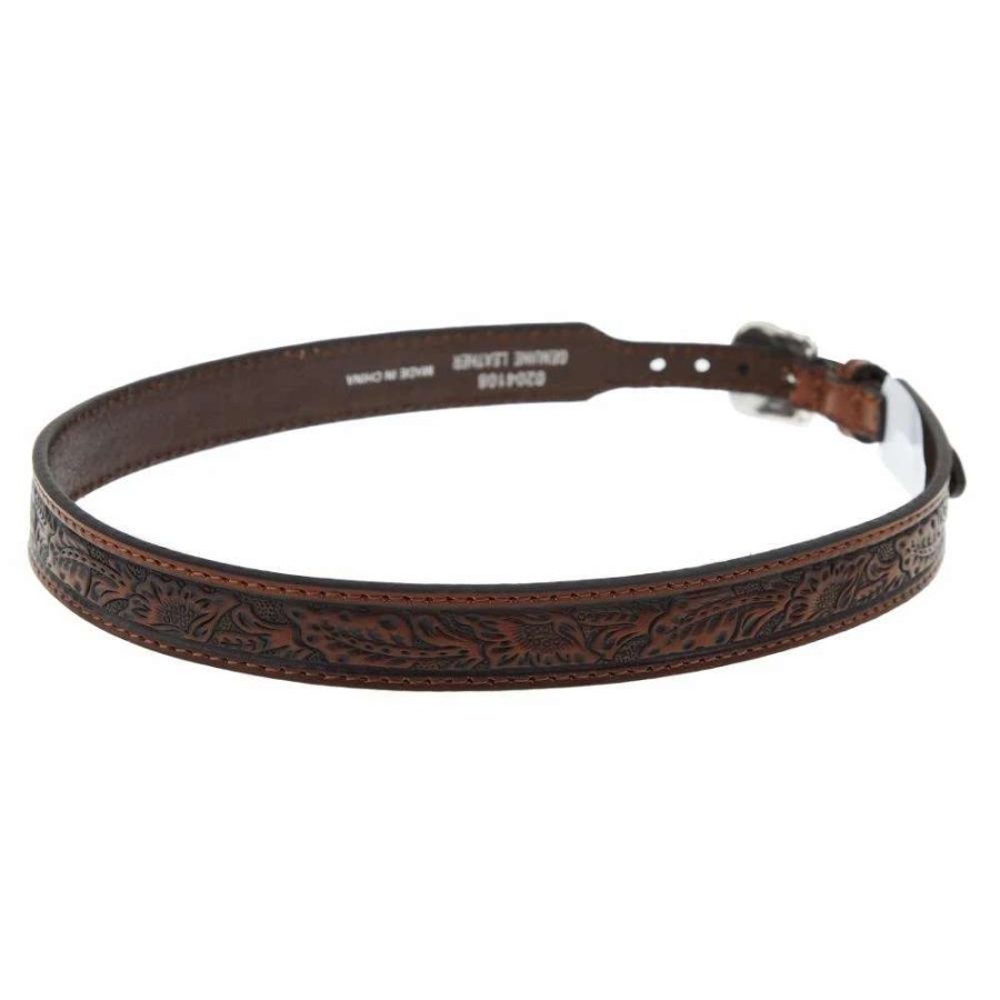 Hat Care & Accessories * | Mf Western Products Mf Brown 7/8In. Floral Embossed Hat Band