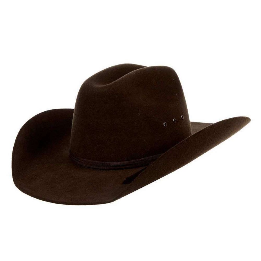 Kids' Cowboy Hats * | Mf Western Products M&F Twister Chocolate Youth Felt Hat Precreased