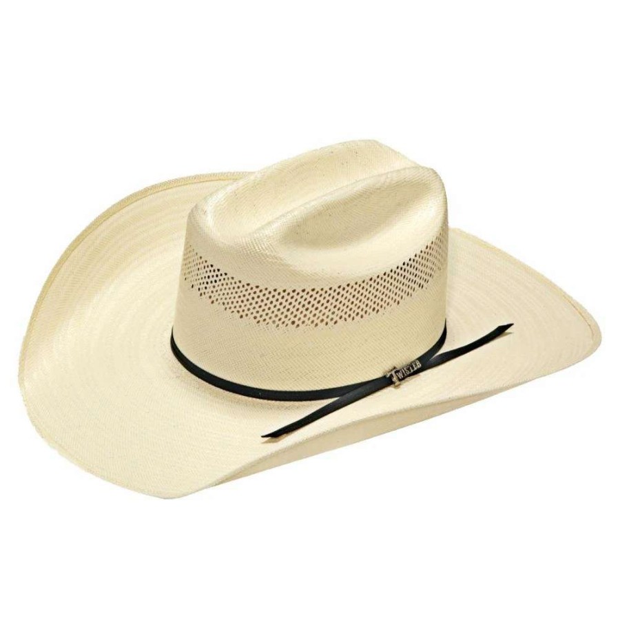 Straw Cowboy Hats * | Mf Western Products Nrs 20X Single Row Vent Ivory Shantung 4 1/4 Inch Brim Precreased Straw Cowboy Hat