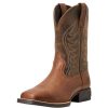 Boots * | Ariat Childrens Brown Amos Square Toe Western Boot