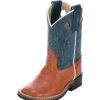 Boots * | Old West Toddler Barnwood And Denim Blue Top Cowboy Boots