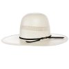 Straw Cowboy Hats * | American Hats Ahc 7104 Solid Weave Fancy Vent Ivory 4 1/4In. Brim Round Oval Open Crown Cowboy Hat