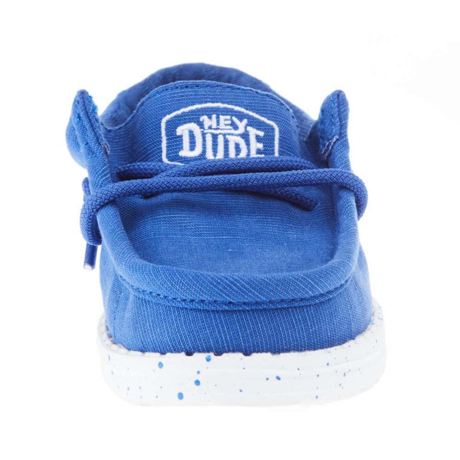 Boots * | Heydude Toddler Hey Dude Wally Slub True Blue Canvas Casual Shoe