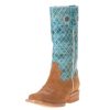 Boots * | Hondo Enterprises Inc Kids Hondo Maple Rough Out Turqoise Top Boot