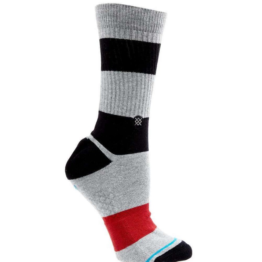 Boots * | Stance Men'S -Suited Heather Grey Stripe Crew Socks