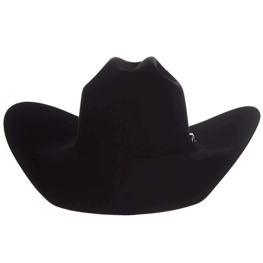 Felt Cowboy Hats * | American Hats 20X Black Self Band Open Crown 5In. Brim Felt Cowboy Hat