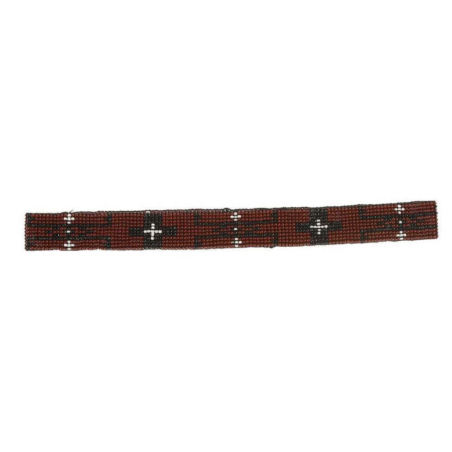 Hat Care & Accessories * | Austin Accent, Inc. Austin Accent Inc. 7/8In. Beaded Stretch Cross Red/Black Hat Band