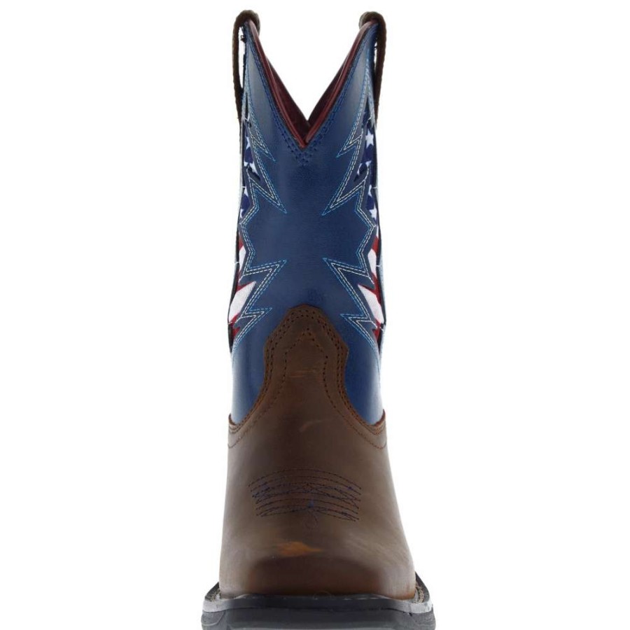 Boots * | Ariat Kids Workhog Xt Venttek Bolt Distressed Tan Ole Blue Boot