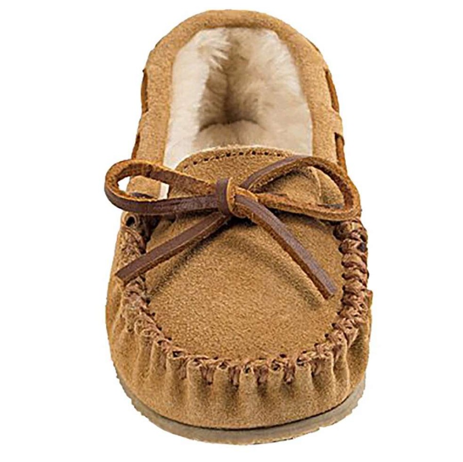 Boots * | Minnetonka Kids Cassie Cinnamon Suede Slipper