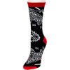 Boots * | For Bare Feet Women'S Black & Red Wrangler Bandana Crew Socks