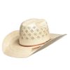 Straw Cowboy Hats * | American Hats Fancy Vent With Two Tone Ivory And Tan 4 1/4In. Brim Straw Cowboy Hat