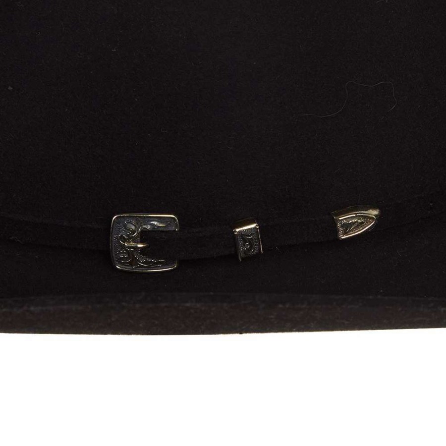 Felt Cowboy Hats * | American Hats Ahc 100X Black Self Band 4 1/4In. Brim Open Crown Felt Cowboy Hat