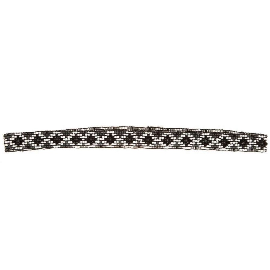 Hat Care & Accessories * | Austin Accent, Inc. Austin Accent Inc. 5/8In. Beaded Stretch Diamond Black/White Hat Band