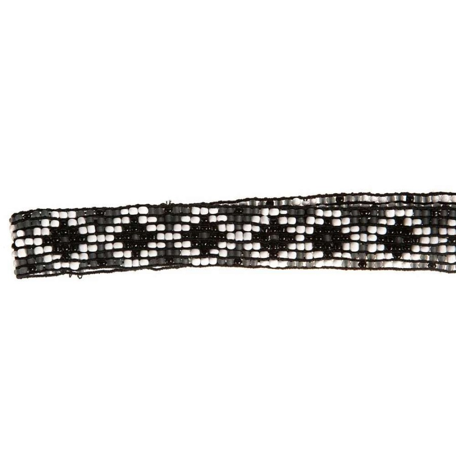 Hat Care & Accessories * | Austin Accent, Inc. Austin Accent Inc. 5/8In. Beaded Stretch Diamond Black/White Hat Band