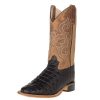 Boots * | Old West Boys Youth Old West Black Horn Back Gator Tan Fry Cowboy Boots