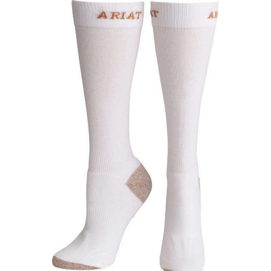 Boots * | Mf Western Products Ariat Men'S Sport Socks Slim White